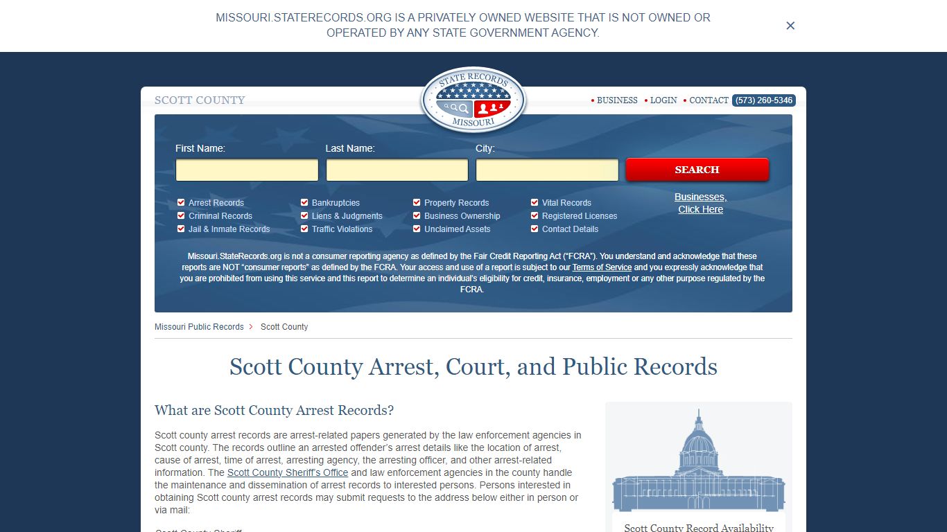 Scott County Arrest, Court, and Public Records