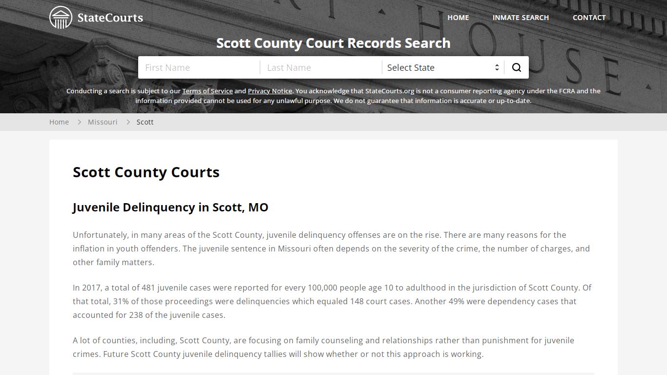 Scott County, MO Courts - Records & Cases - StateCourts