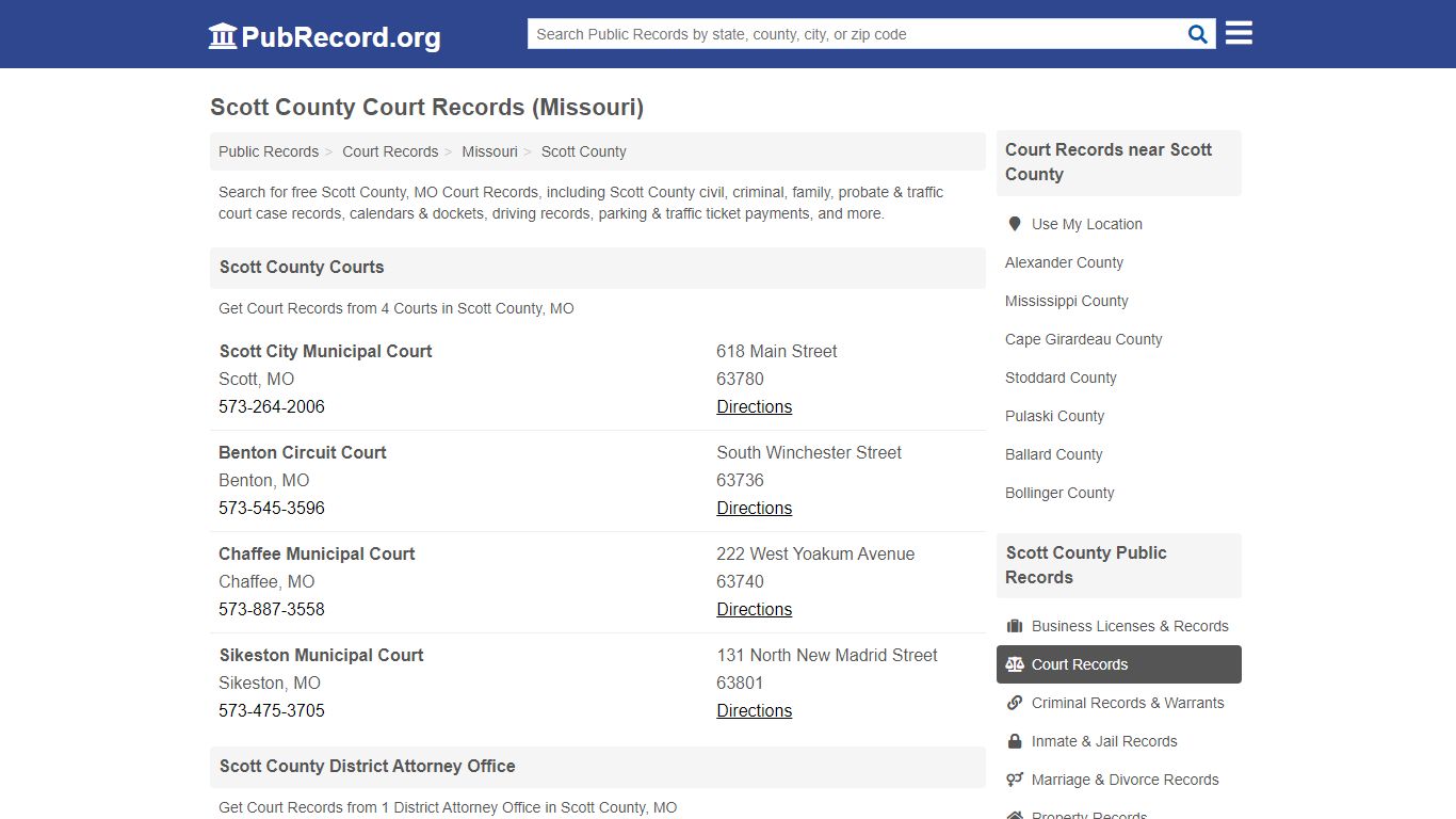 Free Scott County Court Records (Missouri Court Records)