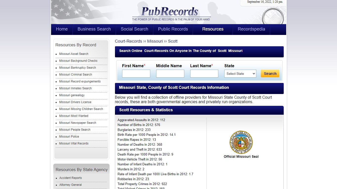 Scott County, Missouri Court Records - Pubrecords.com